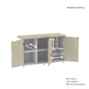 Ver imagem 6 de Armário para Escritório com 3 Portas PE40 Cinza/Castanheira Marrom/Branco
