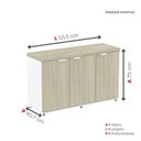 Ver imagem 3 de Armário para Escritório com 3 Portas PE40 Cinza/Castanheira Marrom/Branco