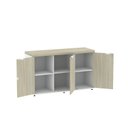 Ver imagem 4 de Armário para Escritório com 3 Portas PE40 Cinza/Castanheira Marrom/Branco