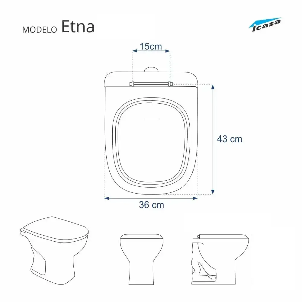 Assento Sanitário Etna Preto para vaso Icasa - 5