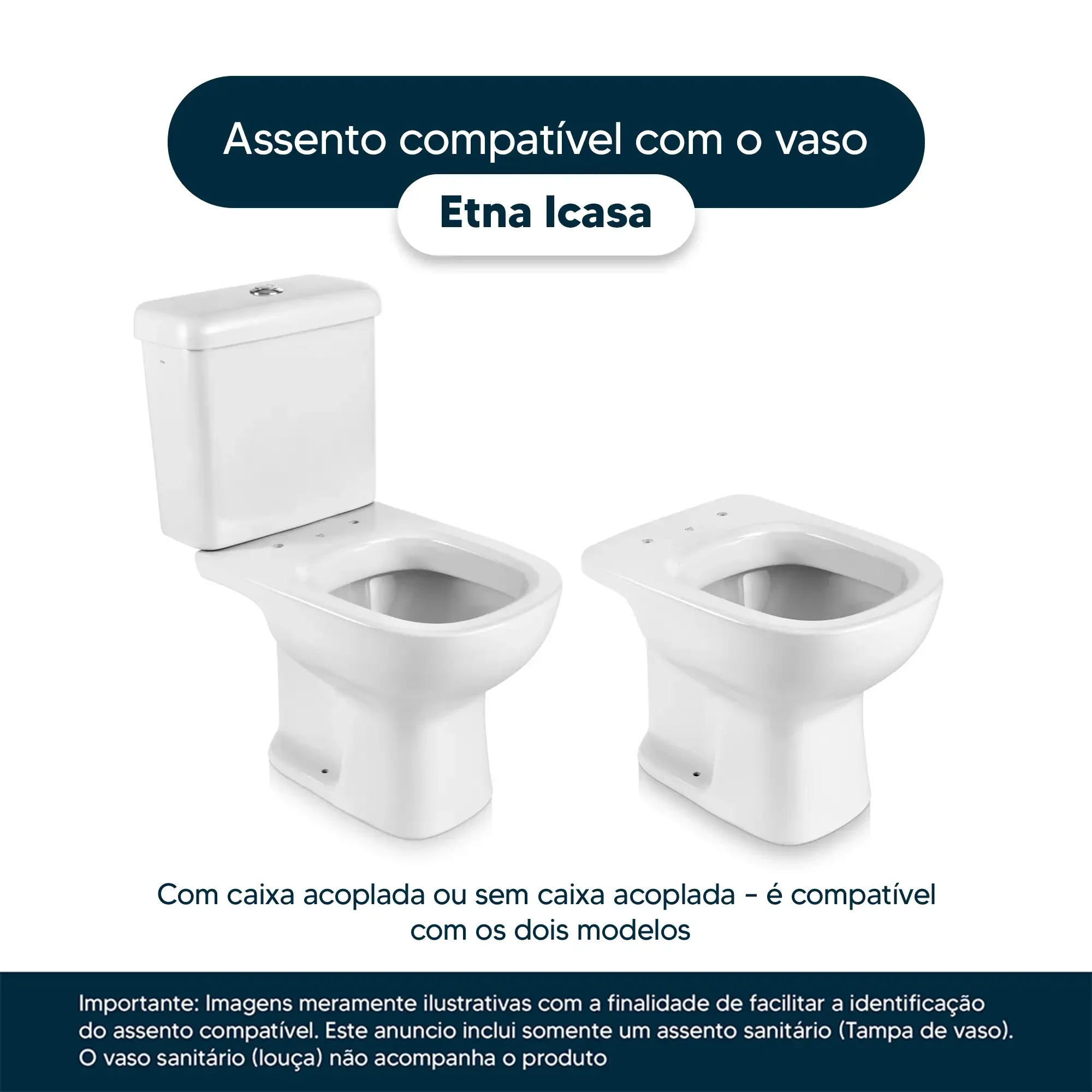 Assento Sanitário Etna Preto para vaso Icasa - 4