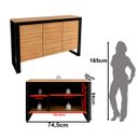Ver imagem 4 de Balcão Armário de Escritório com 3 Portas 136x84cm Me4147 Amêndoa Preto