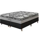 Ver imagem 1 de Cama Box Preta + Colchão King Size Ortopédico San Gabriel Espuma D33 One Pillow 193x203x70cm