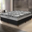 Ver imagem 2 de Cama Box Preta + Colchão King Size Ortopédico San Gabriel Espuma D33 One Pillow 193x203x70cm