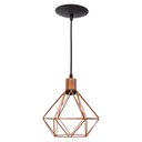 Ver imagem 5 de Kit 2 Pendente Aramado Poptem Diamante Pequeno Cobre Metal 19cm Luminária Lustre Sala
