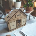 Ver imagem 1 de Cofrinho Cofre Casa Banco Dinheiro Woodbox Japones Poupança Classico