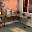 Ver imagem 1 de Mesa de Escritório Industrial em L Cor Teca Grandis