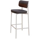 Ver imagem 5 de Kit 03 Banquetas Alta Bar Cozinha Sala de Jantar Aço Branco Kaira C01 Linho Preto Courino Whisky -