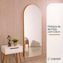 Espelho Grande Oval com Base Reta Corpo Inteiro 150 X 60 Cm - 4