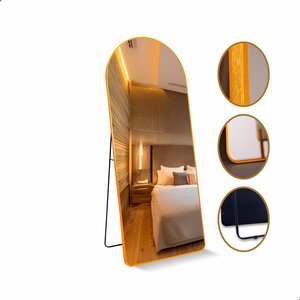 Espelho Grande Oval com Base Reta Corpo Inteiro 150 X 60 Cm