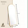 Espelho Grande Oval com Base Reta Moldura Bronze Corpo Inteiro 150x60cm Closet Provador Quarto - 2