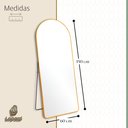 Ver imagem 2 de Espelho Grande Oval com Base Reta Moldura Bronze Corpo Inteiro 150x60cm Closet Provador Quarto