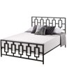 Cama Casal com Cabeceira Robusta Aço Ferro Metal Tamanho Padrão 138x188 Cor Preto Estilo - 1