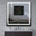 Ver imagem 2 de Espelho Led 80x80 Luz 3 Cores Fria Neutra Quente Quadrado Jateado 80cm Touch 80