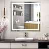 Espelho Led 80x80 Luz 3 Cores Fria Neutra Quente Quadrado Jateado 80cm Touch - 1