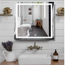 Espelho Led 80x80 Luz 3 Cores Fria Neutra Quente Quadrado Jateado 80cm Touch - 7