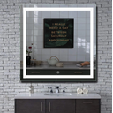 Ver mais imagens de Espelho Led 80x80 Luz 3 Cores Fria Neutra Quente Quadrado Jateado 80cm Touch