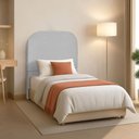 Ver imagem 1 de Cabeceira Cama Box Solteiro 100 Cm Estofada Revestida em Linho Orgânica