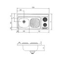 Ver imagem 2 de Pia com Cuba Retangular a Esquerda 60X120 + Escorredor + Fogão com 2 Queimadores Elétricos