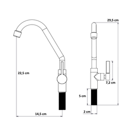 Torneira Cozinha Bancada B. Móvel Alta Luxo Metal 1169 C-65 - 6