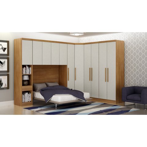 Modulado Completo Casal 6 Portas 6 Gavetas - Rizon-cumaru/fendi - Móveis Novo Horizonte