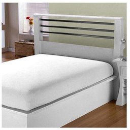 Lençol de Cama Casal Branco Avulso com Elástico Algodão 150 Fios - 1