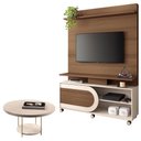 Ver imagem 1 de Estante Home Theater Òrbis Castanho Off White e Mesa de Centro Sky Off White- Hb Móveis