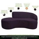 Ver imagem 5 de Sofá Curvo 02 Lugares 150cm Eron Braço Esquerdo Veludo Roxo - Nexta Casa