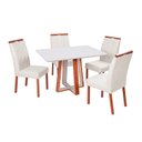 Ver imagem 2 de Conjunto Mesa Viena com 4 Cadeiras Madeira Maciça, Detalhe em Botonê e Estofada Espresso Moveis