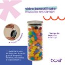 Ver imagem 4 de Pote de Vidro 450ml com Tampa Inox Hermético Redondo - Tud