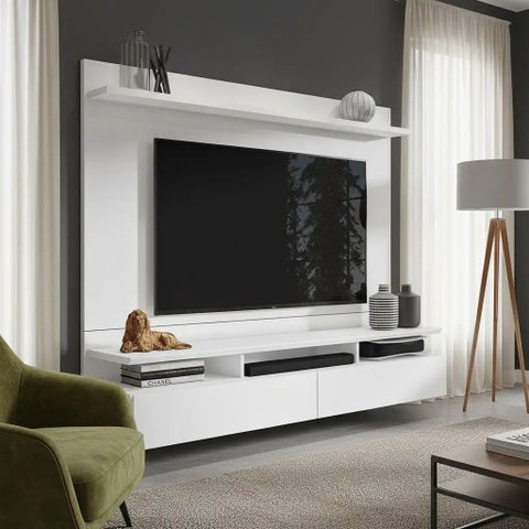 Home Painel Suspenso Noruega para TV até 55 Polegadas Branco - Móveis Leão