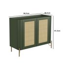Ver imagem 3 de Buffet Aparador 98,5cm Porta Sextavada 100% Mdf Pés Metal Cor:musgo com Dourado