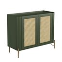 Ver imagem 2 de Buffet Aparador 98,5cm Porta Sextavada 100% Mdf Pés Metal Cor:musgo com Dourado