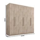 Ver imagem 4 de Guarda Roupa Casal Grande 6 Portas 100% Mdf Amarula Gold