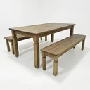 Ver imagem 2 de Conjunto para Sala de Jantar com 2 Bancos Corona Marrom