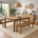 Ver imagem 1 de Conjunto para Sala de Jantar com 2 Bancos Corona Marrom