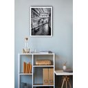 Ver imagem 1 de Quadro Decorativo Fotografia P&b Veneza - 70x50cm:moldura Branca