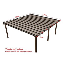 Kit Policarbonato Branco 4mm 6,00m X 6,00m - Perfis Naturais - 5