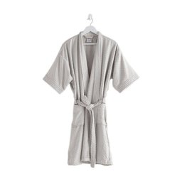 Roupão Veludo Regence Jacquard Favo Cinza Manga Curta 100% Algodão Tamanho Único - Artex - 1