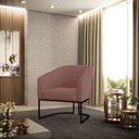 Ver imagem 7 de Cadeira Sala de Jantar Base Industrial Preto Kit 2 Stella Veludo D03 - D'Rossi Cor Rose