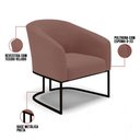 Ver imagem 6 de Cadeira Sala de Jantar Base Industrial Preto Kit 2 Stella Veludo D03 - D'Rossi Cor Rose