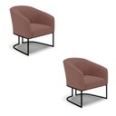 Ver imagem 1 de Cadeira Sala de Jantar Base Industrial Preto Kit 2 Stella Veludo D03 - D'Rossi Cor Rose