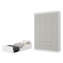 Ver imagem 1 de Jogo de Quarto Infantil com Minicama Montessoriana e Guarda-Roupa Encanto Multimóveis MP4840 Branco