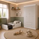 Ver imagem 3 de Jogo de Quarto Infantil com Minicama Montessoriana e Guarda-Roupa Encanto Multimóveis MP4840 Branco