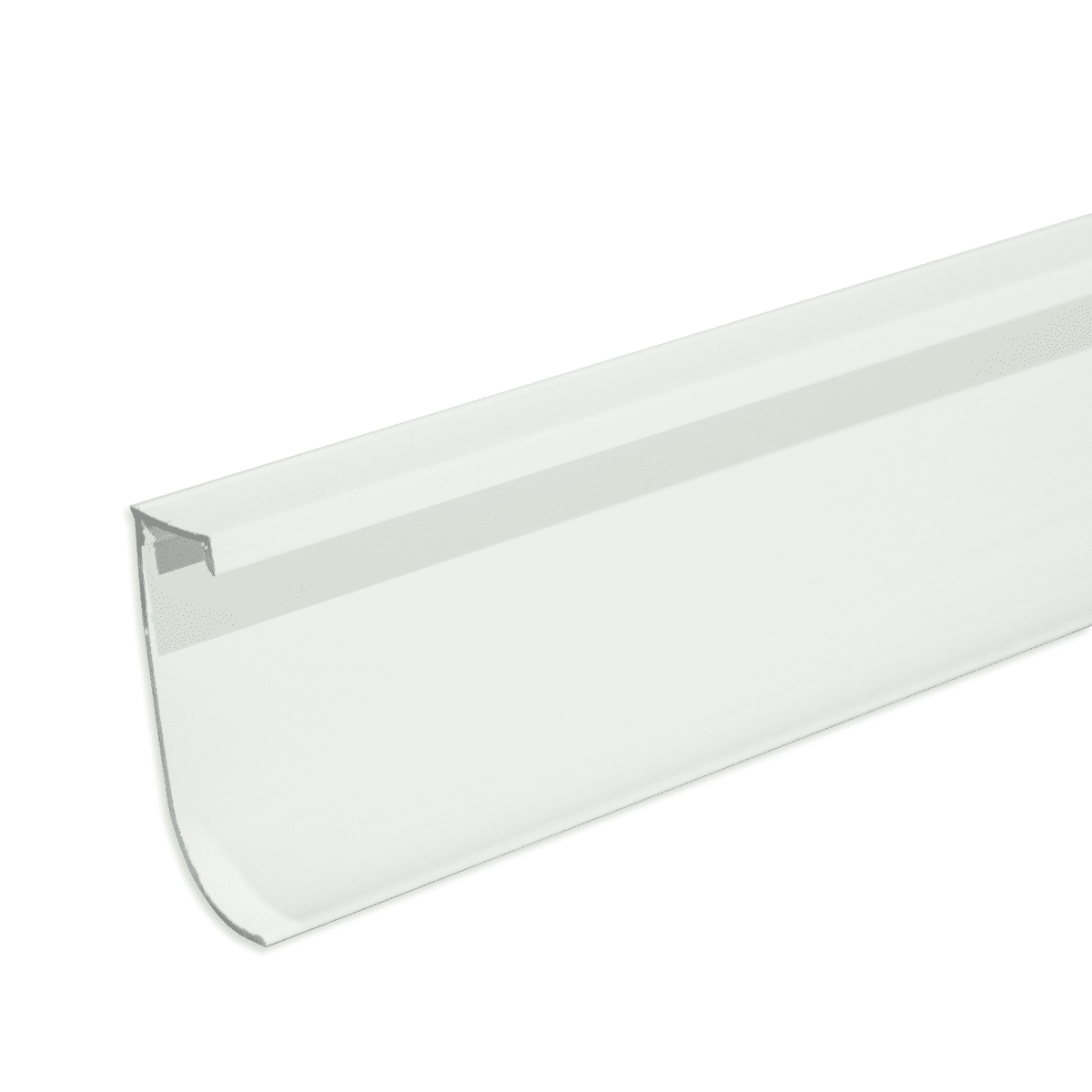 Rodapé Curvo Lete Autocolante em Aluminio com Aba para LED 60mm x 20mm - Homeney Preto 2m - 3