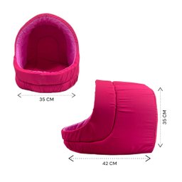 Cama Pet Iglu Raça Médio para Cachorro e Gato com Almofada - Rosa - 3