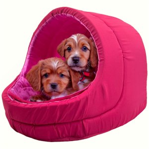 Cama Pet Iglu Raça Médio para Cachorro e Gato com Almofada - Rosa
