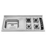 Pia Fogão com Balcão 1200 Evolution Madeirado 4 Bocas Acendimento Automático Gás GLP Inox Ghel - 2