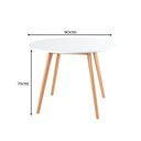 Ver mais imagens de Conjunto Mesa Leda Tampo Redonda 90cm MDF Tx + 4 Cadeiras Estofadas em Linho Cinza-Claro
