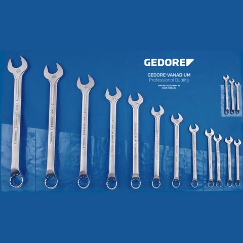 Jogo de Chaves Combinadas com 12 Peças 3/8" a 1" - Gedore 002652